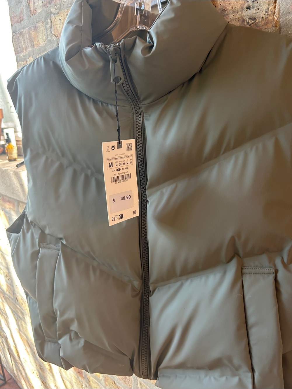 Never worn…Women’s Quilted Puffer Vest - Olive Green